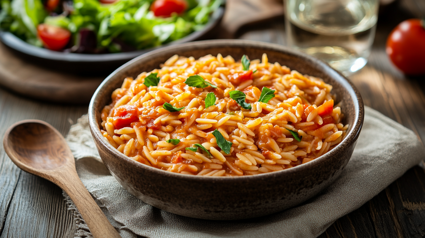 Comforting 30-minute vegan Instant Pot dinner served in a bowl on a linen napkin, with salad and wine on a cozy dinner table.