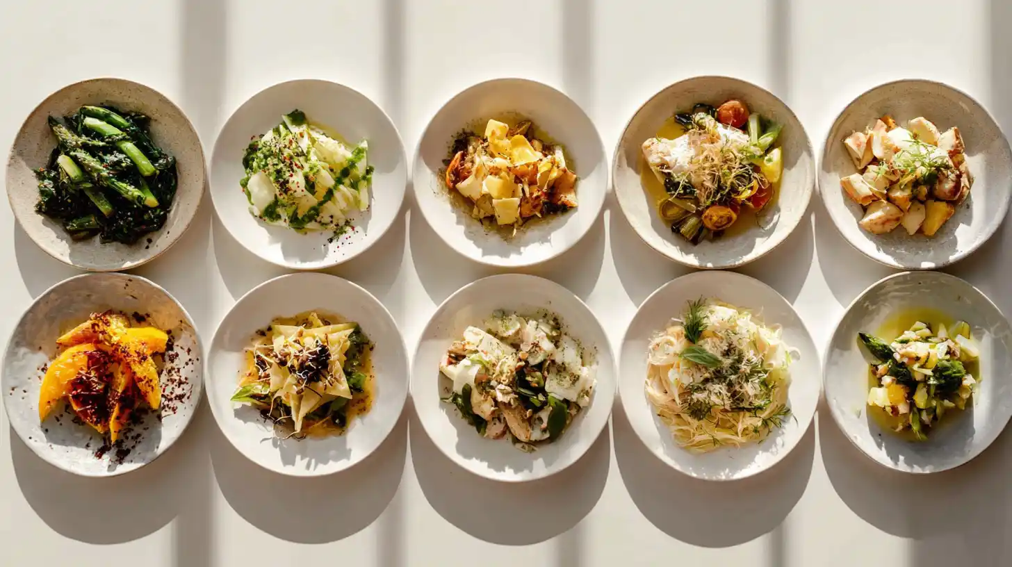 Top view of a clean kitchen counter with an Instant Pot surrounded by ingredients for viral vegan recipes” A steaming bowl of creamy lentil and sweet potato stew made in the Instant Pot, styled with fresh herbs.